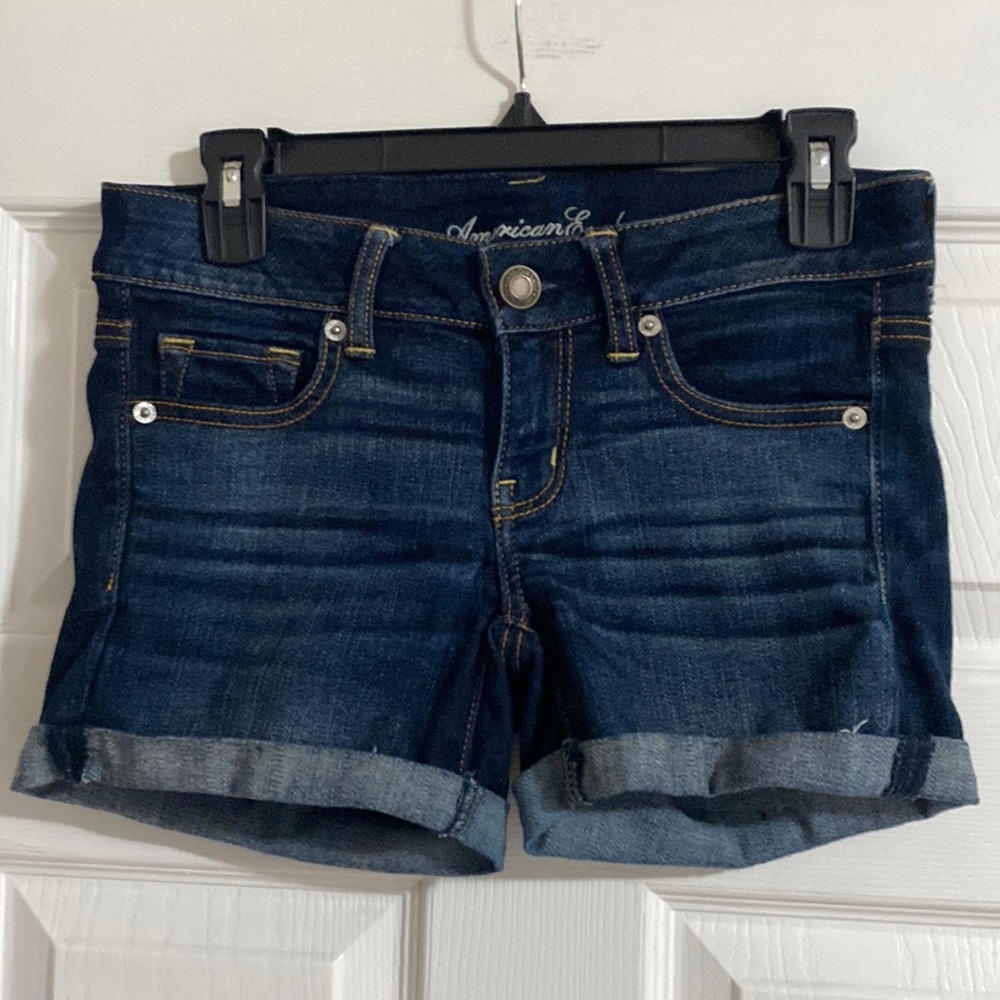 American Eagle Stretch Denim‎ Cuffed Shorts, Size 4